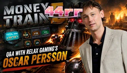 Tampilan visual dari mesin slot Money Train 5 dengan elemen kereta dan karakter ikonik.